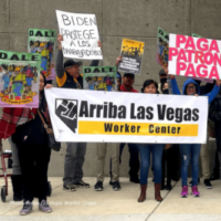 Cover photo: On January 9, 2023, current and former Unforgettable Coatings, Inc. (UCI) workers rallied outside the Las Vegas Federal District Courthouse during a settlement conference in Walsh v. UCI. Credit: Arriba Las Vegas Worker Center