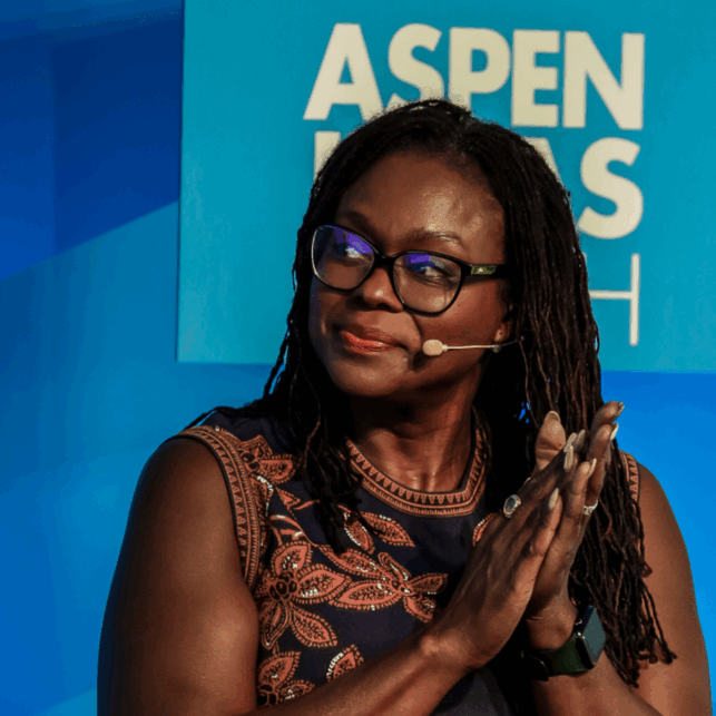 Rebecca Dixon, NELP's President and Chief Executive Officer (CEO), at Aspen Ideas in 2023.